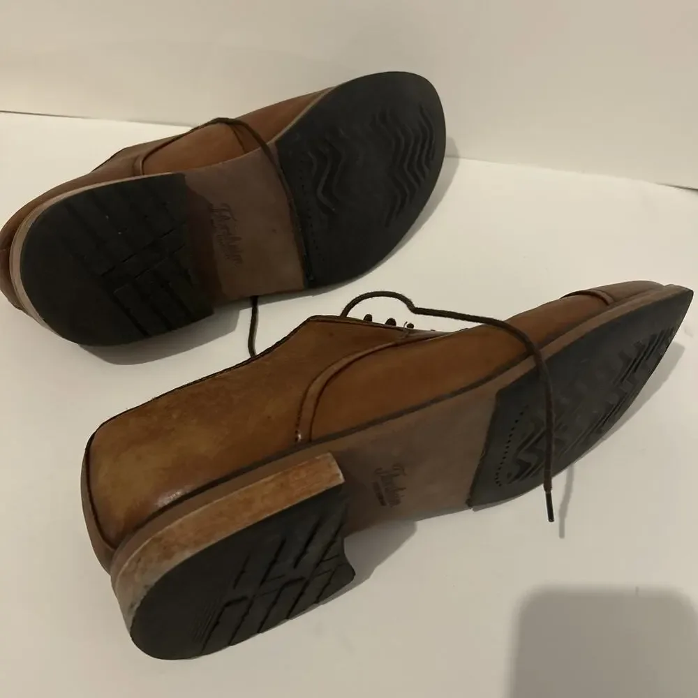 Men's Brown Leather Cap-Toe Dress Shoes
